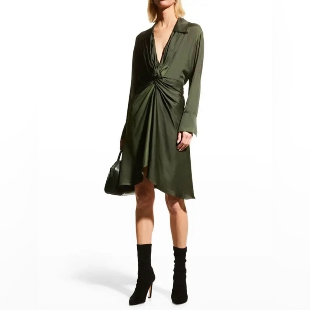 EUC Zadig & Voltaire "Rozo" Elegant Satin Dress. Color “Kaki”. Size S.
